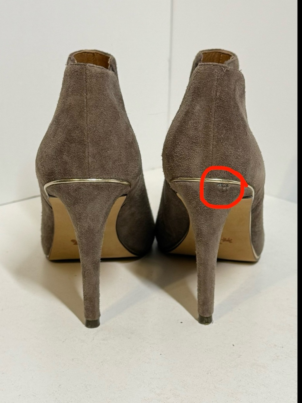 Coach Adrianna Taupe Suede Peep-Toe Stiletto Booties 9B - Picture 10 of 10